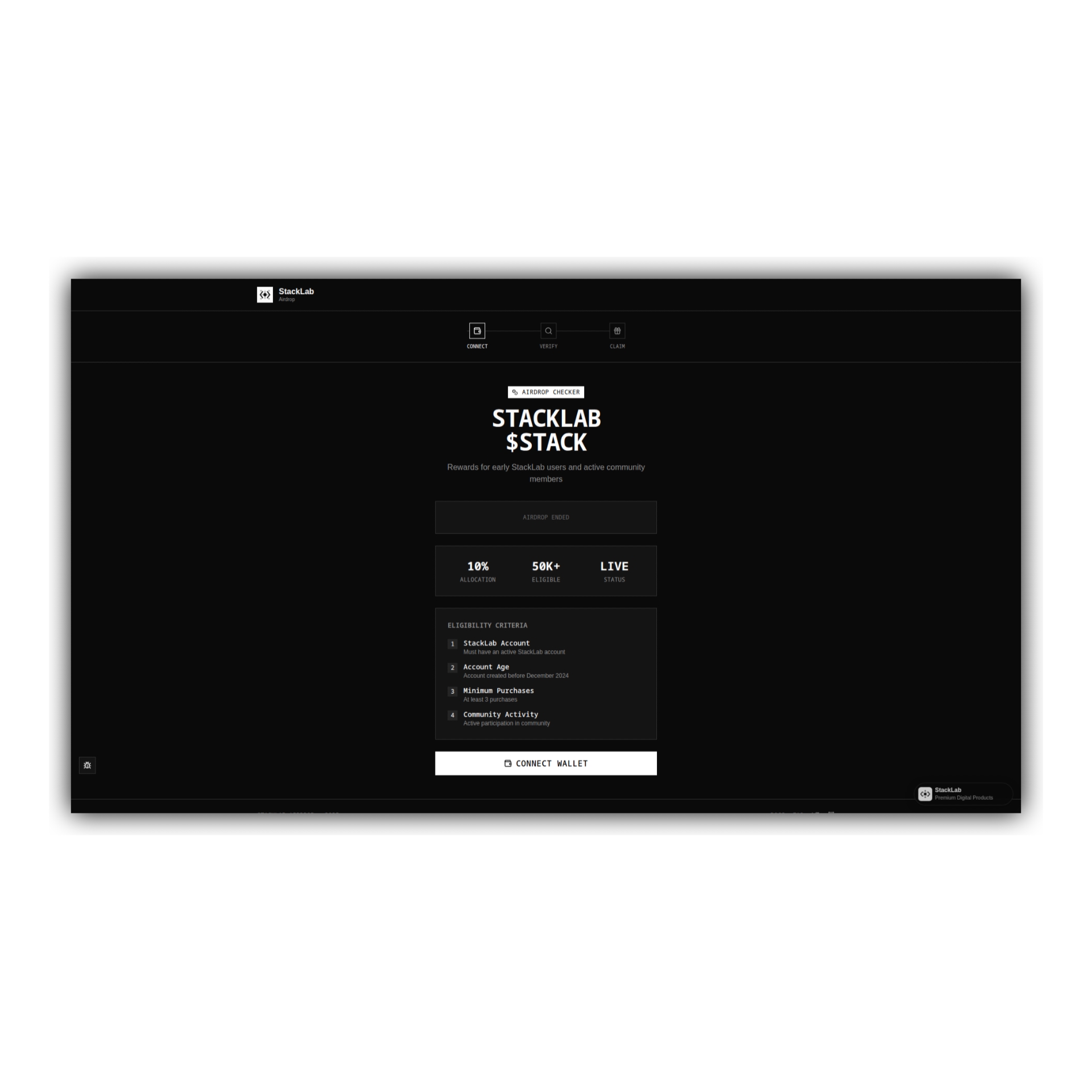 StackLab UI - Airdrop Checker Template